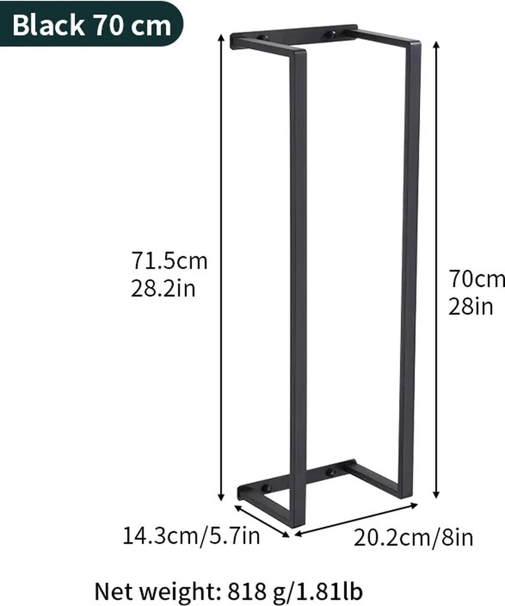 Handdoekrek - 70 Cm - RVS - Handdoekhouder BaderiQ Paris Large - MODEL 2023 - Schroeven Of Plakken - Handdoekenhouders - Handdoekhaak - Handdoek Organizer - Rvs Mat Zwart Poedercoating - Large H70xB20xD14 - Ook Beschikbaar In 40 Cm 4 Handdoekrek - 70 Cm - RVS - Handdoekhouder BaderiQ Paris Large - MODEL 2023 - Schroeven Of Plakken - Handdoekenhouders - Handdoekhaak - Handdoek Organizer - Rvs Mat Zwart Poedercoating - Large H70xB20xD14 - Ook Beschikbaar In 40 Cm - Afbeelding 2