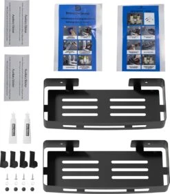 BrandtBergkamp RVS Doucherek 2 Laags – Zonder Boren – Doucherekje Hangend – Badkamerrek Zwart -Huishoudelijke Artikelen Verkoop 1054x1200