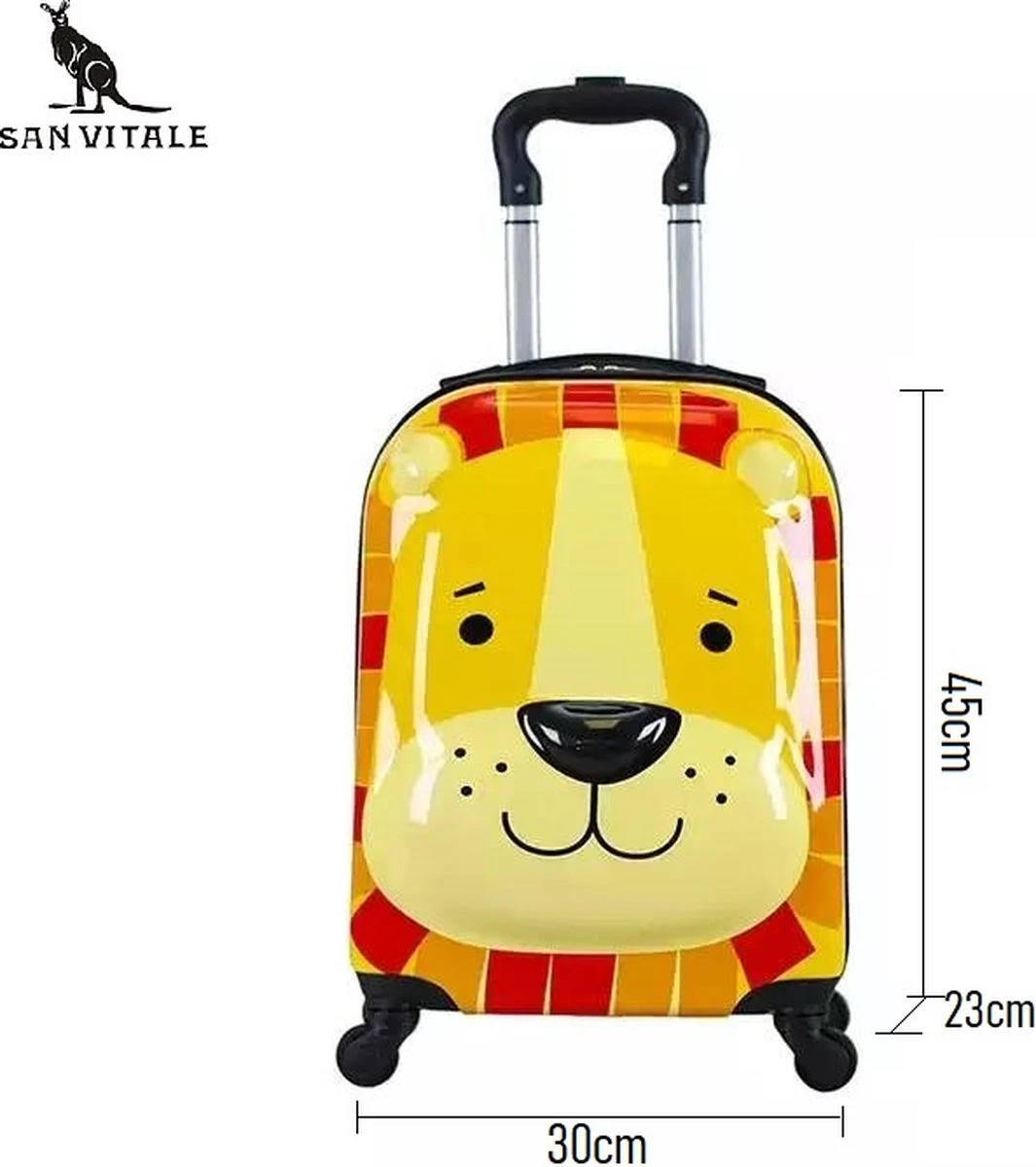 San Vitale® - Lichtgewicht Reis Koffer - Trolley - Handbagage - Leeuw - Geel 9 San Vitale® - Lichtgewicht Reis Koffer - Trolley - Handbagage - Leeuw - Geel - Afbeelding 7