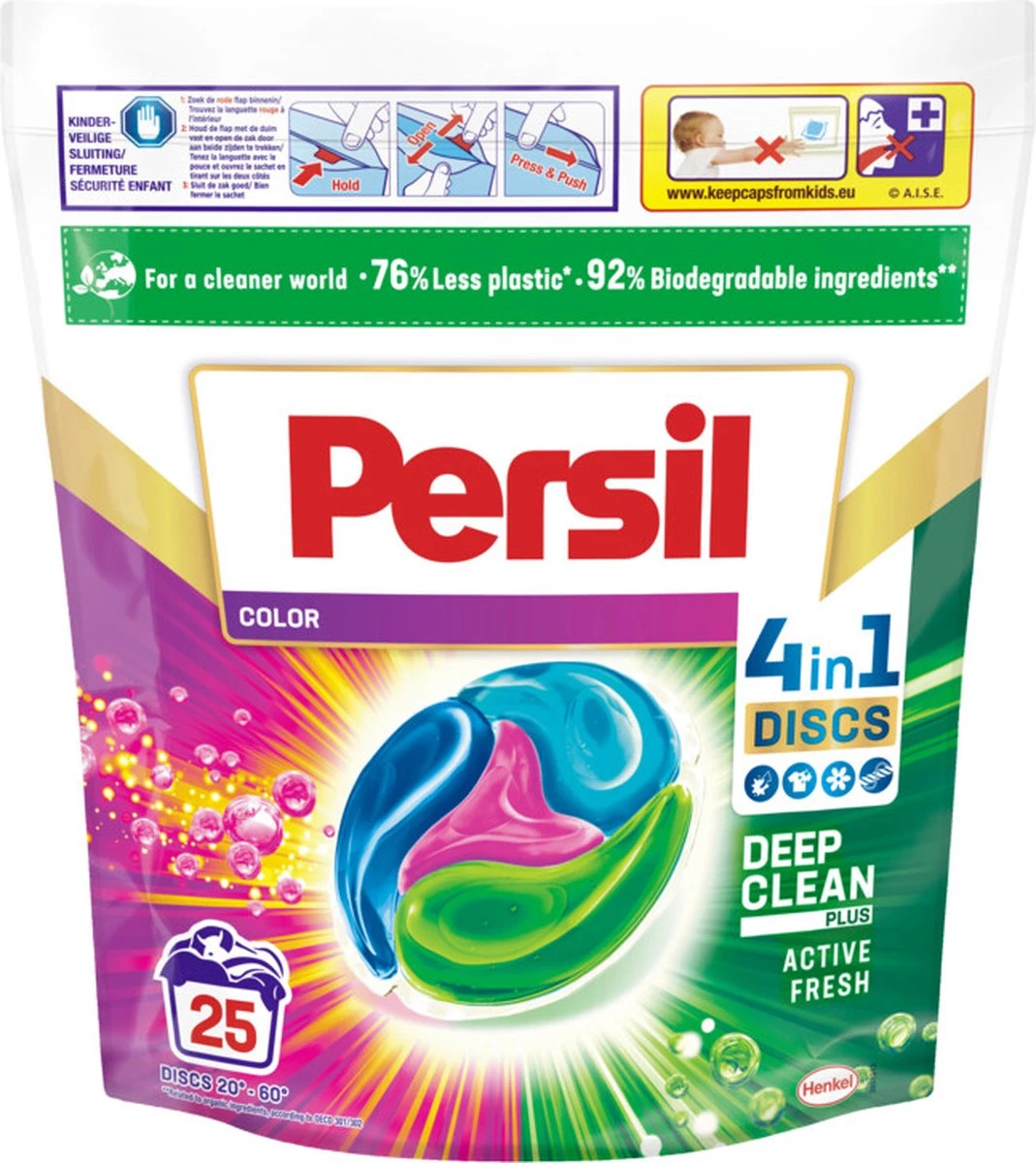 Persil® Persil 4in1 Discs Color Wascapsules - Wasmiddel Capsules - Voordeelverpakking - 5 X 25 Wasbeurten 4 Persil® Persil 4in1 Discs Color Wascapsules - Wasmiddel Capsules - Voordeelverpakking - 5 X 25 Wasbeurten - Afbeelding 2