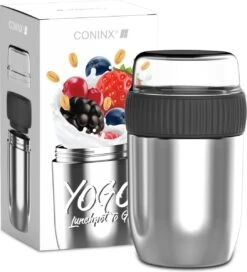 Coninx Thermos Lunchbox - Muesli Beker To Go - Isoleer Lunchpot - Yoghurtbeker To Go - Mueslibeker 840ml (600ml+240ml) - RVS -Huishoudelijke Artikelen Verkoop 1088x1200 1