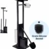 Mmoods Toiletbutler Zwart - WC Borstel Met Toiletrolhouder Vrijstaand - Toiletborstel Siliconen Industrieel Design Mmoods - Reserverolhouder Zonder Boren Staand Met Plankje RVS -Huishoudelijke Artikelen Verkoop 1103x1200