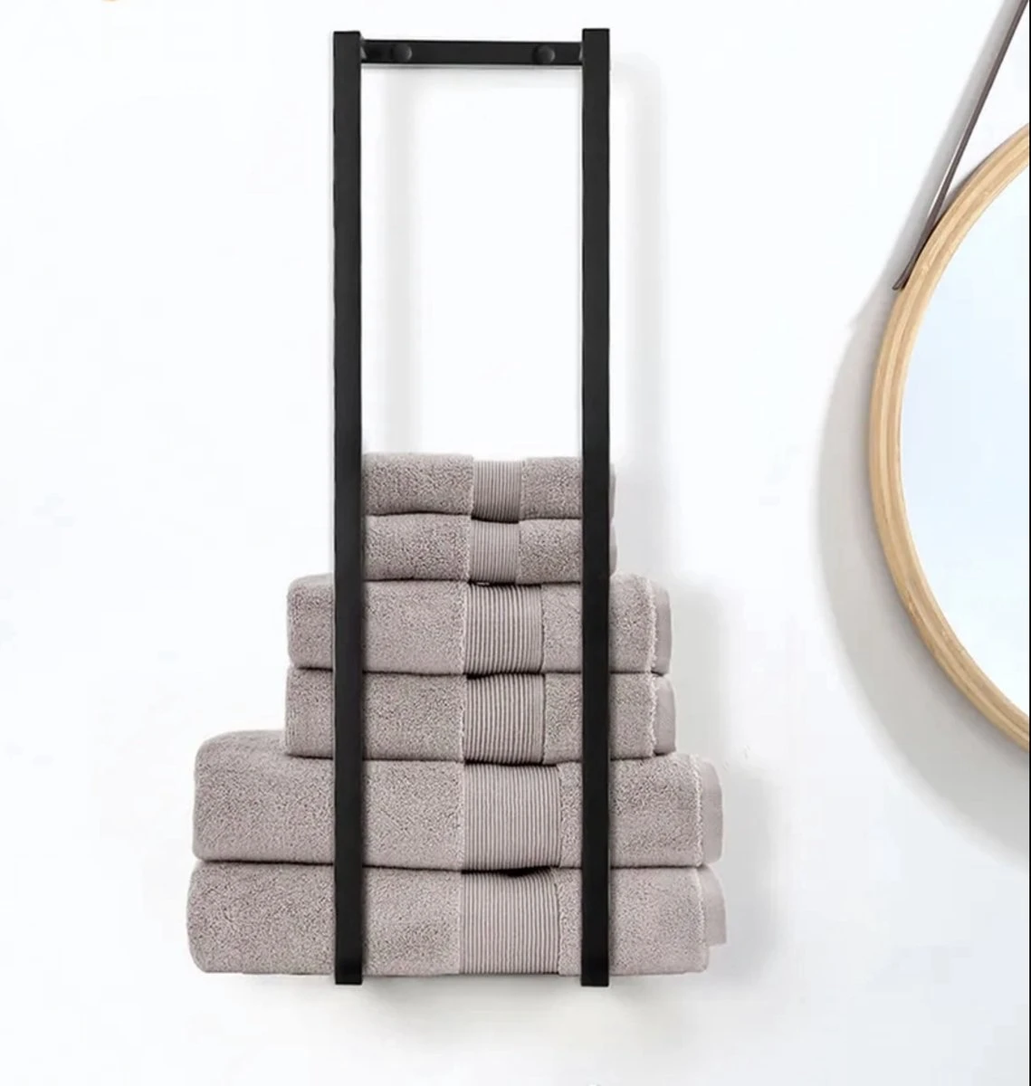 Handdoekrek - 70 Cm - RVS - Handdoekhouder BaderiQ Paris Large - MODEL 2023 - Schroeven Of Plakken - Handdoekenhouders - Handdoekhaak - Handdoek Organizer - Rvs Mat Zwart Poedercoating - Large H70xB20xD14 - Ook Beschikbaar In 40 Cm 3 Handdoekrek - 70 Cm - RVS - Handdoekhouder BaderiQ Paris Large - MODEL 2023 - Schroeven Of Plakken - Handdoekenhouders - Handdoekhaak - Handdoek Organizer - Rvs Mat Zwart Poedercoating - Large H70xB20xD14 - Ook Beschikbaar In 40 Cm