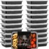 Meal Prep Bakjes - 20 Stuks - 1 Compartiment - Lunchbox - Diepvriesbakjes - Vershoudbakjes - Plastic Bakjes Met Deksel - Magnetron Bakjes Met Deksel - Meal Prep - Vershouddoos - 1L - BPA Vrij - Fitcrafters -Huishoudelijke Artikelen Verkoop 1162x1200