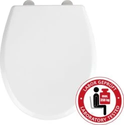 WENKO WC Bril Gubbio - Antibacterieel Wit Duroplast - Easy-Close Sluiting - Fix-Clip Bevestiging In RVS - Belastbaar Tot 350 Kg - Toiletbril - Toiletzitting -Huishoudelijke Artikelen Verkoop 1184x1200 1