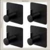 Merkloos Handdoekhaak 4 + 1 GRATIS Set Zonder Boren - RVS - Zwart - Vierkant Zelfklevend - Badjas - Theedoek Hanger Keuken Badkamer Handdoek Haakjes -Huishoudelijke Artikelen Verkoop 1194x1200 1
