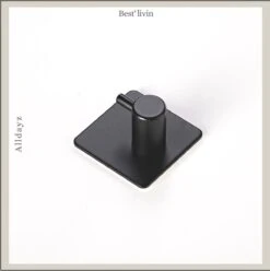 Merkloos Handdoekhaak 4 + 1 GRATIS Set Zonder Boren - RVS - Zwart - Vierkant Zelfklevend - Badjas - Theedoek Hanger Keuken Badkamer Handdoek Haakjes -Huishoudelijke Artikelen Verkoop 1194x1200 5