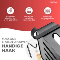 SIAFOSS Doucherek Zonder Boren Doucherek Hangend - 100% Stevig - 100% RVS - Hangend Badkamerrekje - Doucherek Aan Douchewand - Badkamer Accessoires - RVS Zwart - 2 Laags - Douchemand -Huishoudelijke Artikelen Verkoop 1197x1200 4