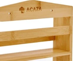 ACAZA Ophangbaar Kruidenrek Met 10 Glazen Kruidenpotjes, Spice Rack, Keuken Rek, Kruiden Organizer Voor Specerijen, Peper, Zout, 26 Cm Breed, Bamboe -Huishoudelijke Artikelen Verkoop 1200x1009