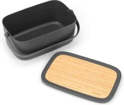 Brabantia Nic Broodtrommel - Met Bamboe Deksel - Dark Grey -Huishoudelijke Artikelen Verkoop 1200x1017