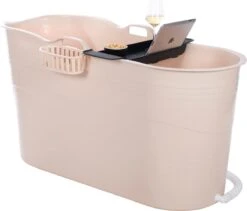 HelloBath® - Bath Bucket - XL - 125 Cm - Brazilian Sand - Zitbad - Ligbad (Verzending In Doos) - Incl. Badplank En Kraantje