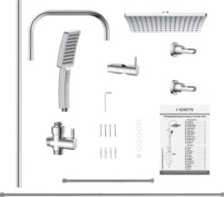 SCHÜTTE Mallorca Douchesysteem - Regendouche - 95 Cm Stang - Wandhouder In Hoogte Verstelbaar - Chroom -Huishoudelijke Artikelen Verkoop 1200x1056