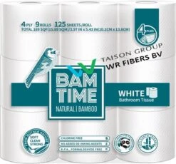 BAMTIME BamboeTissuepapier 4-laags Wc Papier - Wit Color Gebleekt 27 (3*9) Rollen 10 BAMTIME BamboeTissuepapier 4-laags Wc Papier - Wit Color Gebleekt 27 (3*9) Rollen -Huishoudelijke Artikelen Verkoop 1200x1115 1