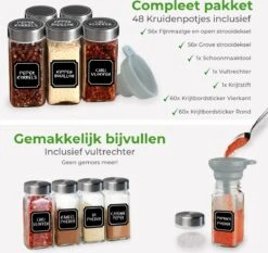 Soothe 48 Glazen Kruidenpotjes Set Met 2 Soorten Strooideksels – Kruidenstrooier – Compleet Pakket Incl Kruidenpotjes Stickers, Krijtstift En Accessoires 18 Soothe 48 Glazen Kruidenpotjes Set Met 2 Soorten Strooideksels – Kruidenstrooier – Compleet Pakket Incl Kruidenpotjes Stickers, Krijtstift En Accessoires -Huishoudelijke Artikelen Verkoop 1200x1134 2