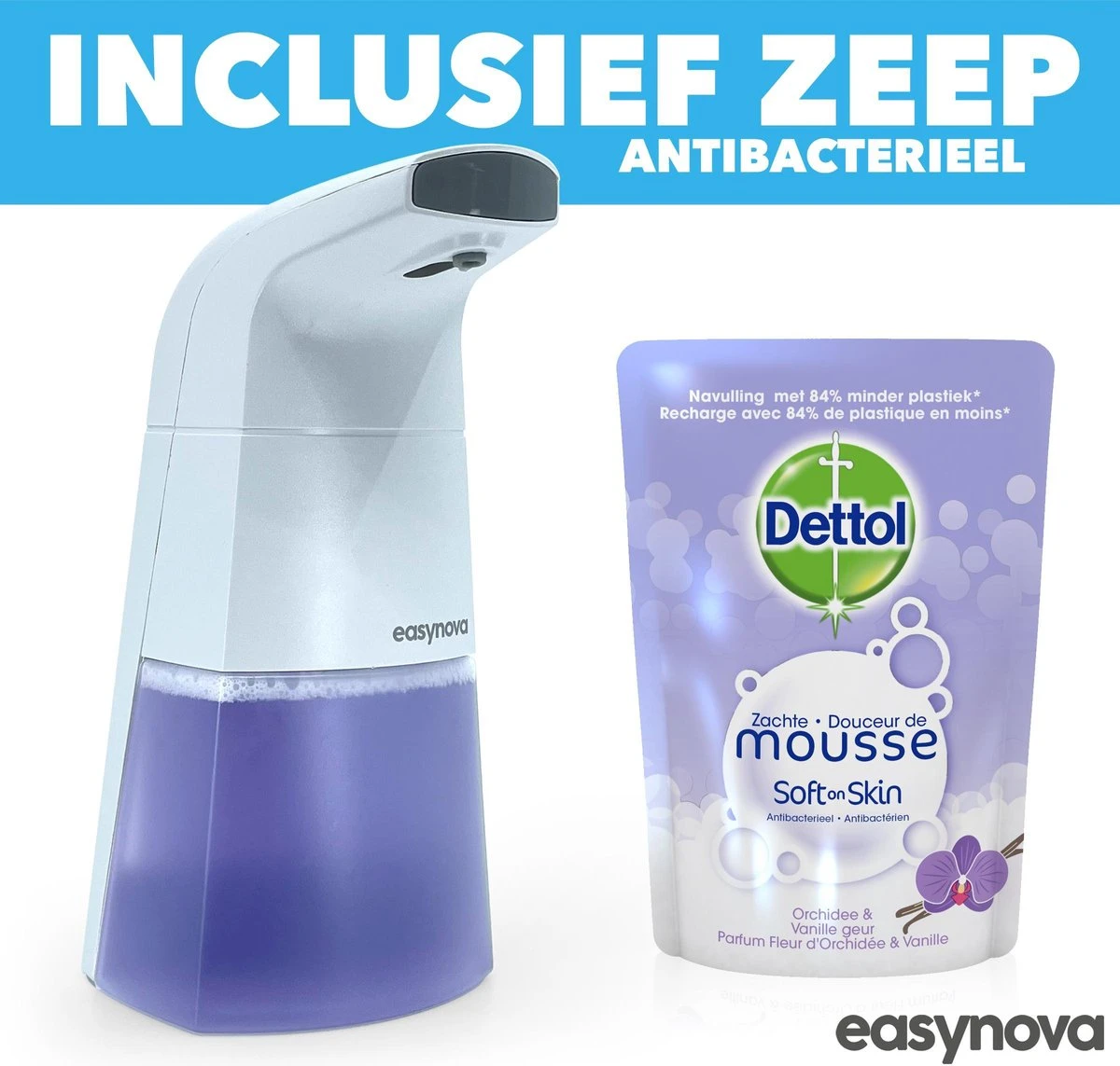 Automatische Foam Dispenser - Schuim - Zeep - Zeepdispenser - Hygiëne - Infrarood Sensor - Schuimzeep Dispenser - Zeeppompje - Elektrische Zeep Dispenser - Dettol Mousse 3 Automatische Foam Dispenser - Schuim - Zeep - Zeepdispenser - Hygiëne - Infrarood Sensor - Schuimzeep Dispenser - Zeeppompje - Elektrische Zeep Dispenser - Dettol Mousse