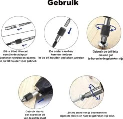 Novalits - Professionele Bit- & Borensets - Schroefverwijderset - 22-delig - HSS Materiaal - Schroefverwijderaar - Uitboorset - Borenset - Schroefbitset - Linkse Tap - Bitset - Metaalborenset - Draadtapset - Versleten Schroeven & Bouten Verwijderen 15 Novalits - Professionele Bit- & Borensets - Schroefverwijderset - 22-delig - HSS Materiaal - Schroefverwijderaar - Uitboorset - Borenset - Schroefbitset - Linkse Tap - Bitset - Metaalborenset - Draadtapset - Versleten Schroeven & Bouten Verwijderen -Huishoudelijke Artikelen Verkoop 1200x1155 1