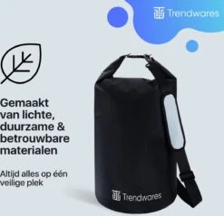Trendwares - Drybag – Strandtas - Waterdichte Tas – Droogtas – Rugtas - Survival Outdoor Tas – 20 Liter - Zwart -Huishoudelijke Artikelen Verkoop 1200x1160 3