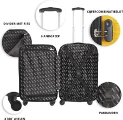 TravelZ Horizon Handbagagekoffer - 54cm Handbagage Trolley Met Gevoerde Binnenkant - Geel -Huishoudelijke Artikelen Verkoop 1200x1169 4