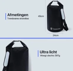 Trendwares - Drybag – Strandtas - Waterdichte Tas – Droogtas – Rugtas - Survival Outdoor Tas – 20 Liter - Zwart -Huishoudelijke Artikelen Verkoop 1200x1172 3