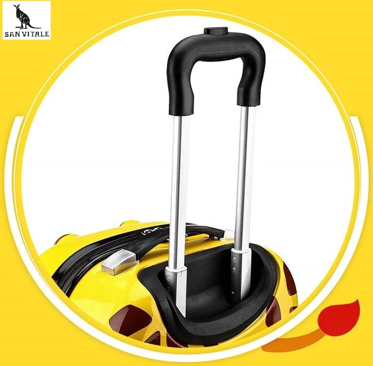 San Vitale® - Lichtgewicht Reis Koffer - Trolley - Handbagage - Leeuw - Geel 6 San Vitale® - Lichtgewicht Reis Koffer - Trolley - Handbagage - Leeuw - Geel - Afbeelding 4