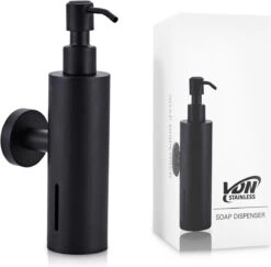 VDN Stainless Zeeppompje - Zeepdispenser Wandmontage - Zwart - Hangend - RVS -Huishoudelijke Artikelen Verkoop 1200x1181