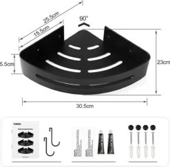 Sens Design Doucherekjes Set Van 3 - Doucherek Zonder Boren - Zwart -Huishoudelijke Artikelen Verkoop 1200x1182 2