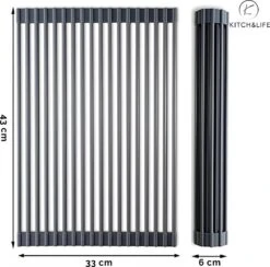 Kitch&Life Afdruiprek Oprolbaar - Mat Zwart - Pannenonderzetter - Afdruipmat - Keukenrek 3-in-1 16 Kitch&Life Afdruiprek Oprolbaar - Mat Zwart - Pannenonderzetter - Afdruipmat - Keukenrek 3-in-1 -Huishoudelijke Artikelen Verkoop 1200x1185 2
