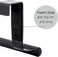 Handdoekstang VALI - 23cm - ZWART (keukenrekje - Handdoekhouder - Handdoekstang - Kastdeur Handdoekrek - Keukenkast Deur Handdoek/Vaatdoek Houder - Deurhanger - Deurhaak Keuken) -Huishoudelijke Artikelen Verkoop 1200x1187