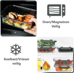 VMCA Glazen Vershoudbakjes Voor Vriezer Oven En Magnetron - 10 Bakjes - Grijs 18 VMCA Glazen Vershoudbakjes Voor Vriezer Oven En Magnetron - 10 Bakjes - Grijs -Huishoudelijke Artikelen Verkoop 1200x1190 5