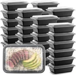 Buxibo - 50 Meal Prep Bakjes - Salade/Lunch Box - Diepvriesbakjes - Vershoudbakjes - Plastic Bakjes Met Deksel - Vershouddoos - Magnetron Vaatwasser Bestendig - 24 Oz/0.7 Liter Inhoud - Herbruikbaar - Kunststof - BPA Vrij - Zwart 17 Buxibo - 50 Meal Prep Bakjes - Salade/Lunch Box - Diepvriesbakjes - Vershoudbakjes - Plastic Bakjes Met Deksel - Vershouddoos - Magnetron Vaatwasser Bestendig - 24 Oz/0.7 Liter Inhoud - Herbruikbaar - Kunststof - BPA Vrij - Zwart -Huishoudelijke Artikelen Verkoop 1200x1192 2