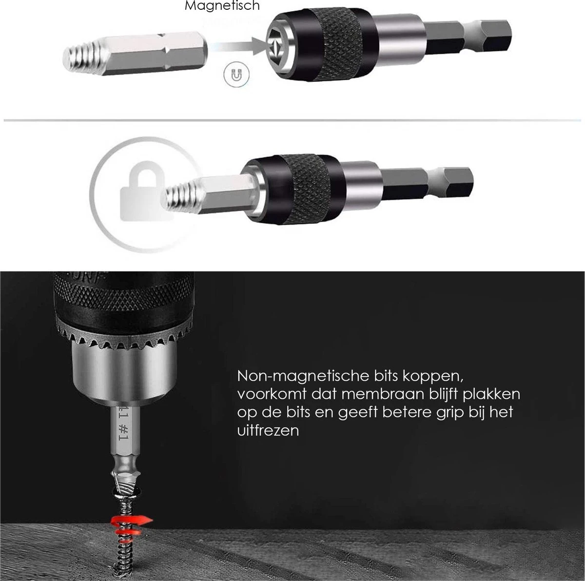 Novalits - Professionele Bit- & Borensets - Schroefverwijderset - 22-delig - HSS Materiaal - Schroefverwijderaar - Uitboorset - Borenset - Schroefbitset - Linkse Tap - Bitset - Metaalborenset - Draadtapset - Versleten Schroeven & Bouten Verwijderen 6 Novalits - Professionele Bit- & Borensets - Schroefverwijderset - 22-delig - HSS Materiaal - Schroefverwijderaar - Uitboorset - Borenset - Schroefbitset - Linkse Tap - Bitset - Metaalborenset - Draadtapset - Versleten Schroeven & Bouten Verwijderen - Afbeelding 4