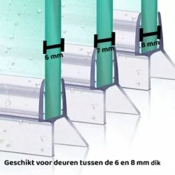 Minismus Douchedeurafdichting Met Waterkering (2 Strips Van 1 Meter, Makkelijk Inkortbaar) - Waterstopper Geschikt Voor Glas Van 6 Tot 8 Mm - Douchedorpel - Lekstrip Voor Horizontale Bevestiging -Huishoudelijke Artikelen Verkoop 1200x1193 2