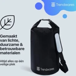 Trendwares - Drybag – Strandtas - Waterdichte Tas – Droogtas – Rugtas - Survival Outdoor Tas – 20 Liter - Zwart -Huishoudelijke Artikelen Verkoop 1200x1200 1066