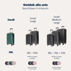 TRVLMORE Koffer - Handbagage - 54x36x20cm - 38L - Donkergroen -Huishoudelijke Artikelen Verkoop 1200x1200 1089