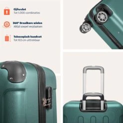 TRVLMORE Koffer - Handbagage - 54x36x20cm - 38L - Donkergroen -Huishoudelijke Artikelen Verkoop 1200x1200 1090