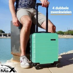 CabinMax Handbagage Koffer - Trolley 30L - Harde Reiskoffer - 45x36x20cm - Lichtgewicht - Groot Capaciteit - Mint Green -Huishoudelijke Artikelen Verkoop 1200x1200 1099