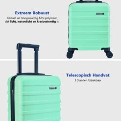 CabinMax Handbagage Koffer - Trolley 30L - Harde Reiskoffer - 45x36x20cm - Lichtgewicht - Groot Capaciteit - Mint Green -Huishoudelijke Artikelen Verkoop 1200x1200 1100