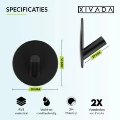 Handdoekhaakjes Zelfklevend - Zwart - Haakjes Handdoek 2st - Badkamer & Keuken -Huishoudelijke Artikelen Verkoop 1200x1200 140