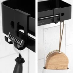 Doucherekje Van Sanicraft® - Doucherekje Zonder Boren - Geschikt Voor Elk Type Muur - Hangend - Roestvrij - 2 Stuks - Zwart -Huishoudelijke Artikelen Verkoop 1200x1200 142