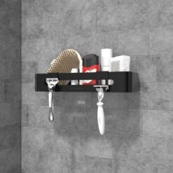 Doucherekje Van Sanicraft® - Doucherekje Zonder Boren - Geschikt Voor Elk Type Muur - Hangend - Roestvrij - 2 Stuks - Zwart -Huishoudelijke Artikelen Verkoop 1200x1200 146