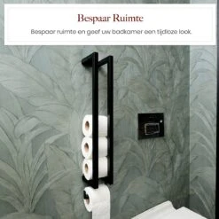 Homestic© - WC Rolhouder Zwart - Balto Industrieel Toiletrolhouder Zonder Boren - Robuuste Toiletrolhouder Met Opslag Voor WC Papier - 70x12x10 CM - Roestvrij Staal - Wit -Huishoudelijke Artikelen Verkoop 1200x1200 147