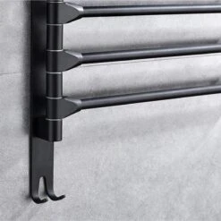 BOTC Handdoekrek - 5-armig Handdoekhouder - Handdoekstang - 180 Graden Verstelbaar - Badkamer - Zwart -Huishoudelijke Artikelen Verkoop 1200x1200 166