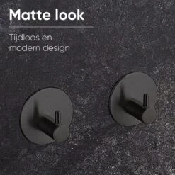 Trendfield Handdoekhaakjes Zelfklevend Rond - 2 Zwarte Handdoek Haakjes - Ronde Handdoekhaak - Zwart -Huishoudelijke Artikelen Verkoop 1200x1200 179