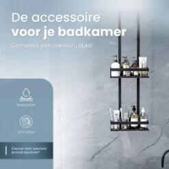 Rohzzi Doucherek Zonder Boren - 30 Dagen Uitproberen - Doucherek Hangend - Badkamer Accessoires - RVS - 2 Laags -Huishoudelijke Artikelen Verkoop 1200x1200 183