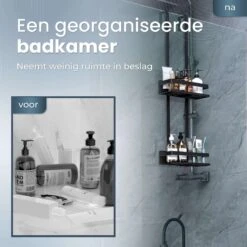 Rohzzi Doucherek Zonder Boren - 30 Dagen Uitproberen - Doucherek Hangend - Badkamer Accessoires - RVS - 2 Laags -Huishoudelijke Artikelen Verkoop 1200x1200 186