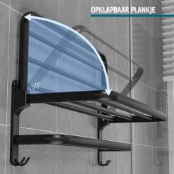 Vannons - Handdoekrek - Handdoekrek Badkamer - 2 Handdoeken - Handdoekrek Zelfklevend - Zwart -Huishoudelijke Artikelen Verkoop 1200x1200 198