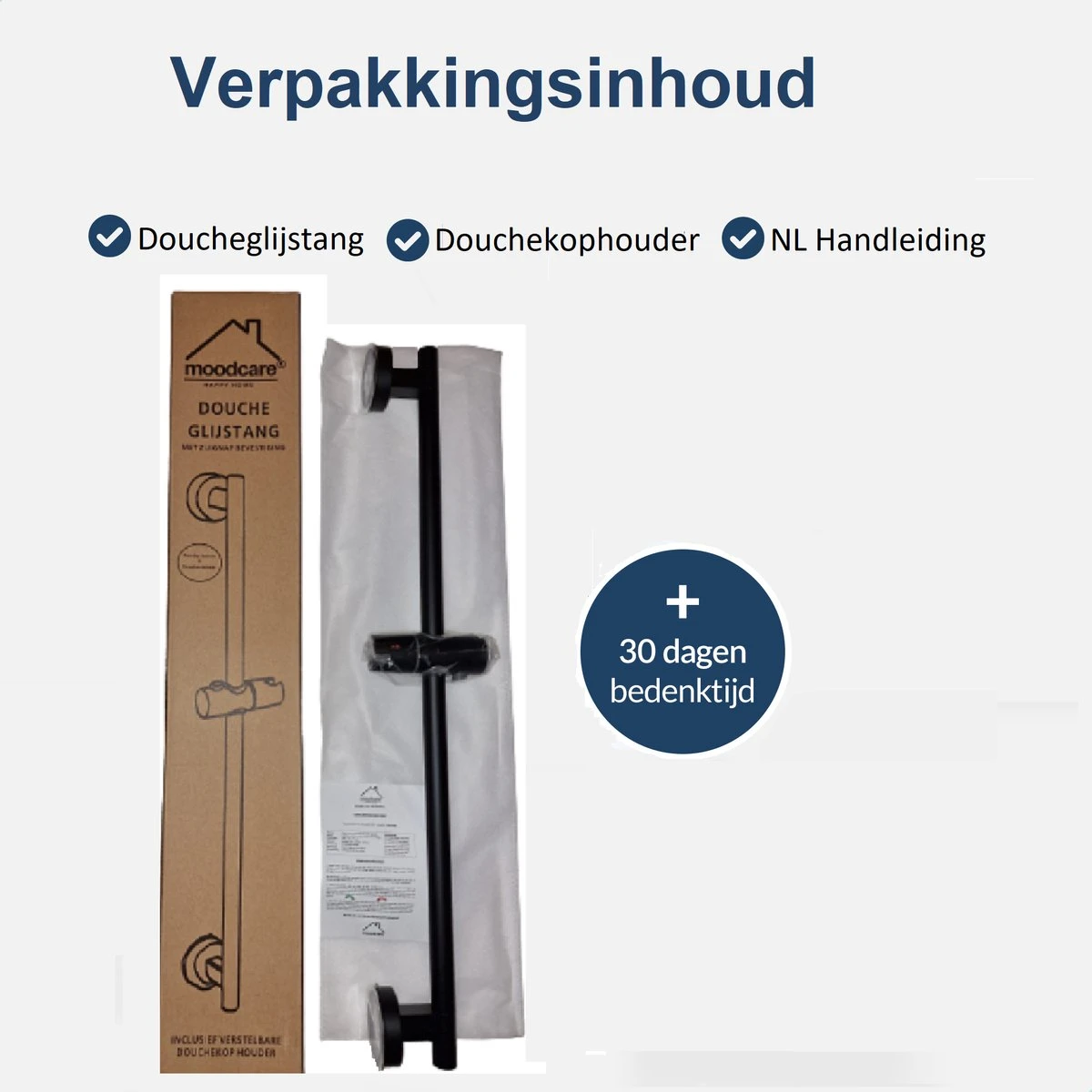 Moodcare® Glijstang - Douche Glijstang - 70 Cm - Mat Zwart - Zonder Boren 7 Moodcare® Glijstang - Douche Glijstang - 70 Cm - Mat Zwart - Zonder Boren - Afbeelding 5