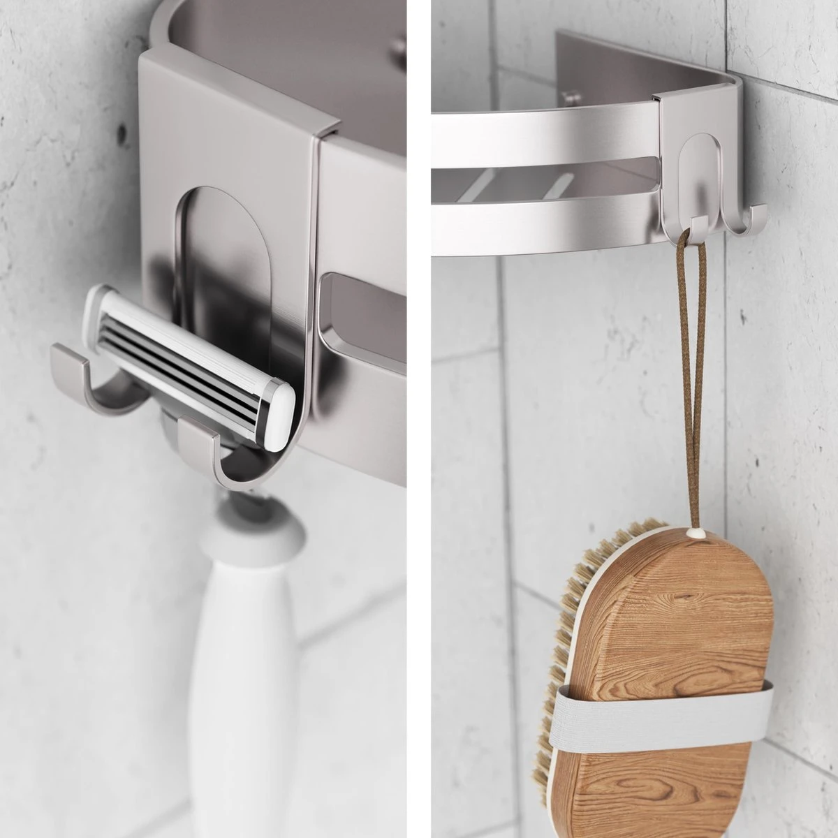 Sanicraft® Doucherekje - Doucherekje Zonder Boren - Geschikt Voor Elk Type Muur - Doucherekje Hangend - Doucheplank - Doucherekje Hoek - Doucherekje Zilver 5 Sanicraft® Doucherekje - Doucherekje Zonder Boren - Geschikt Voor Elk Type Muur - Doucherekje Hangend - Doucheplank - Doucherekje Hoek - Doucherekje Zilver - Afbeelding 3