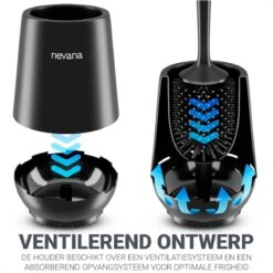 Toiletborstel Met Houder - WC Borstel - Vrijstaand - Siliconen - Zwart -Huishoudelijke Artikelen Verkoop 1200x1200 270