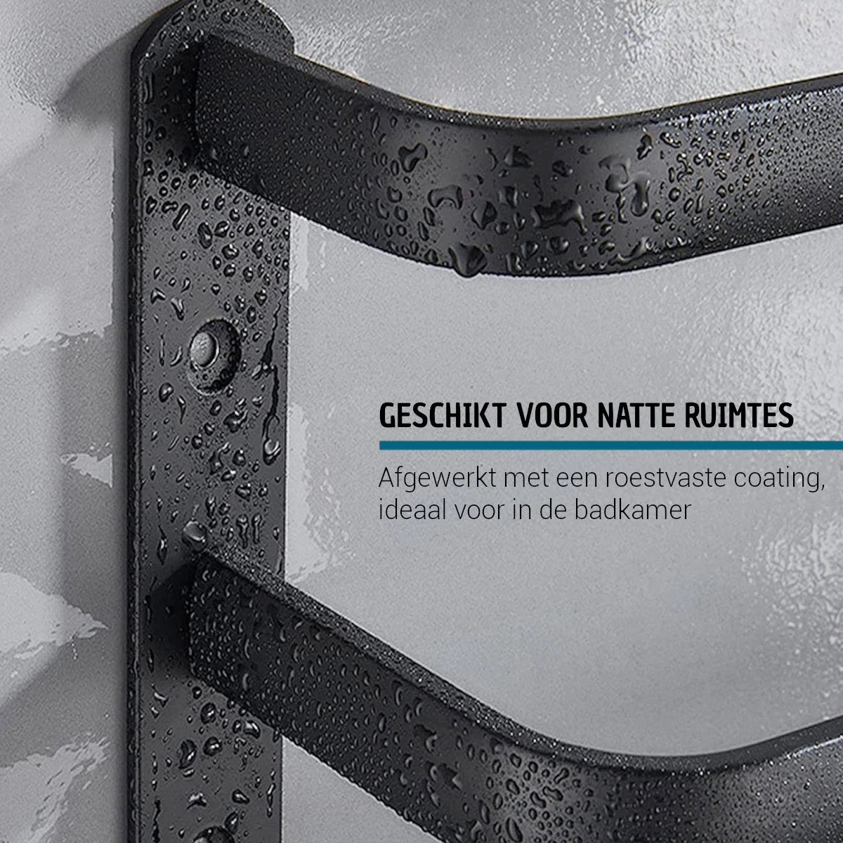 Vannons - Handdoekrek - Handdoekrek Badkamer - 2 Handdoeken - Zwart 6 Vannons - Handdoekrek - Handdoekrek Badkamer - 2 Handdoeken - Zwart - Afbeelding 4